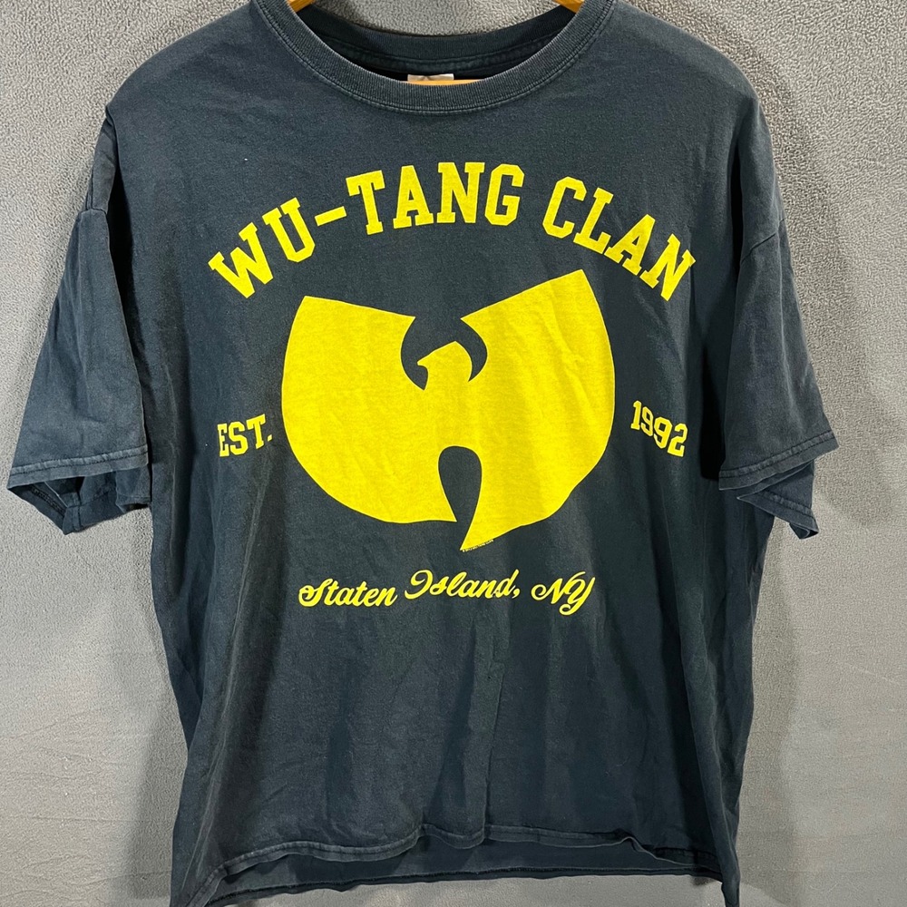Wu-Tang Clan T-Shirt Mens XL Black Yellow Logo Staten Island NY 2012 Gildan Tee
